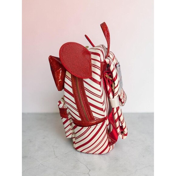 Loungefly Disney Parks Mickey Mouse Peppermint Swirl Holiday Mini Backpack (NWT)